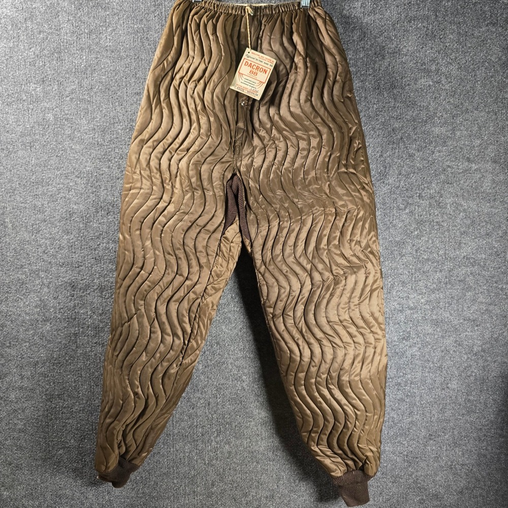 Nwt Vintage Dacron 88 Quilted Thermal Pants Nylon Insulated Trousers M Long